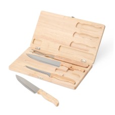 Kit churrasco em Estojo de Madeira